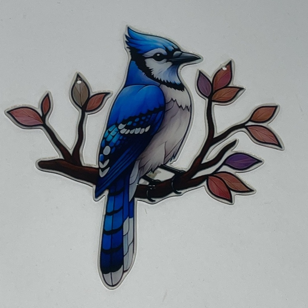 Suncatcher Acrylic Blue Jay Bird Home Cabin Decor New Gift
